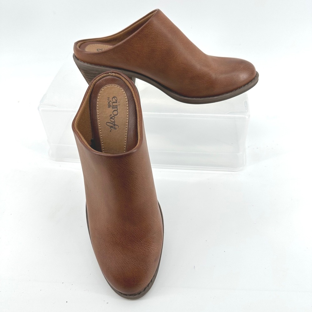 Eurosoft By‎ Sofft Clog Mules Women 7.5M Brown Comfort Boho Western Slip On